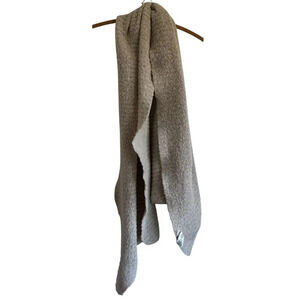 Free People Coastal Cozy Blanket Scarf Oatmeal Sz One Size Ribbed 23x76”
